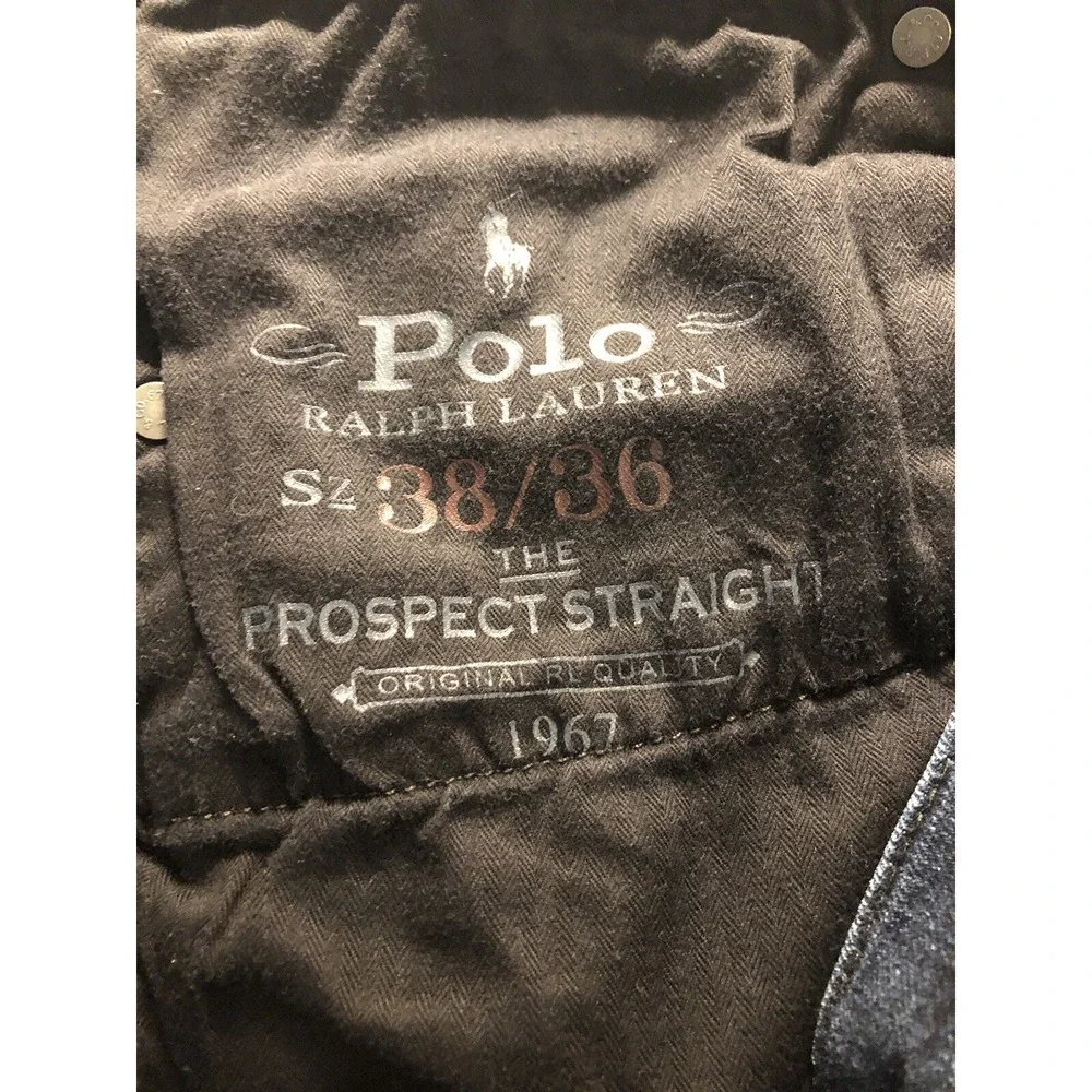Polo Ralph Lauren Jeans Men 38x36 Blue Denim Prospect Straight Cowboy Western